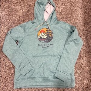 Burton Teal Hoodie with Mountain Graphic